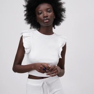 Zara ruffle tank top